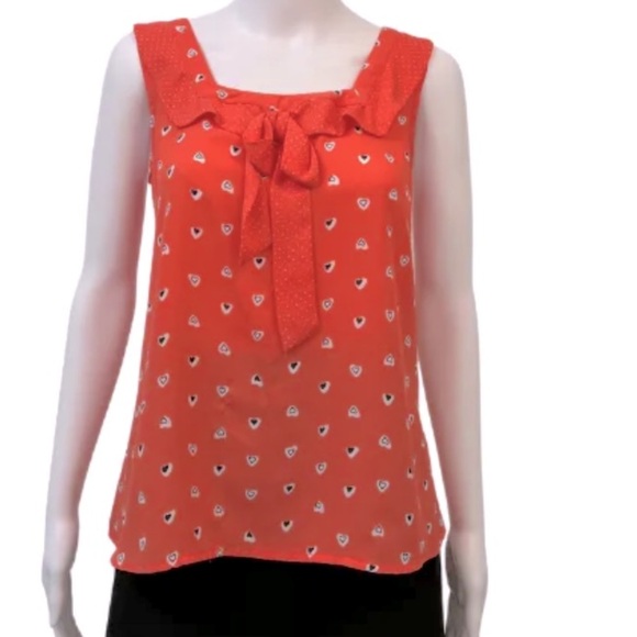 Disney a collection by Lauren Conrad sleeveless top size large heart print top - Picture 2 of 9